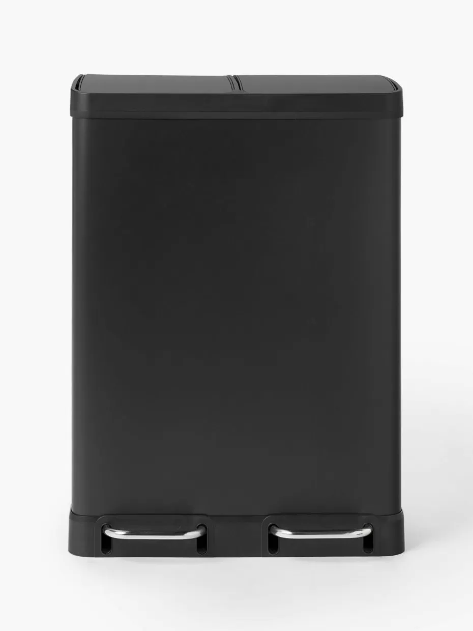 Küchenmülleimer-Westwing Collection Abfalleimer Rafa mit Pedalfunktion, 2 x 30 L Schwarz