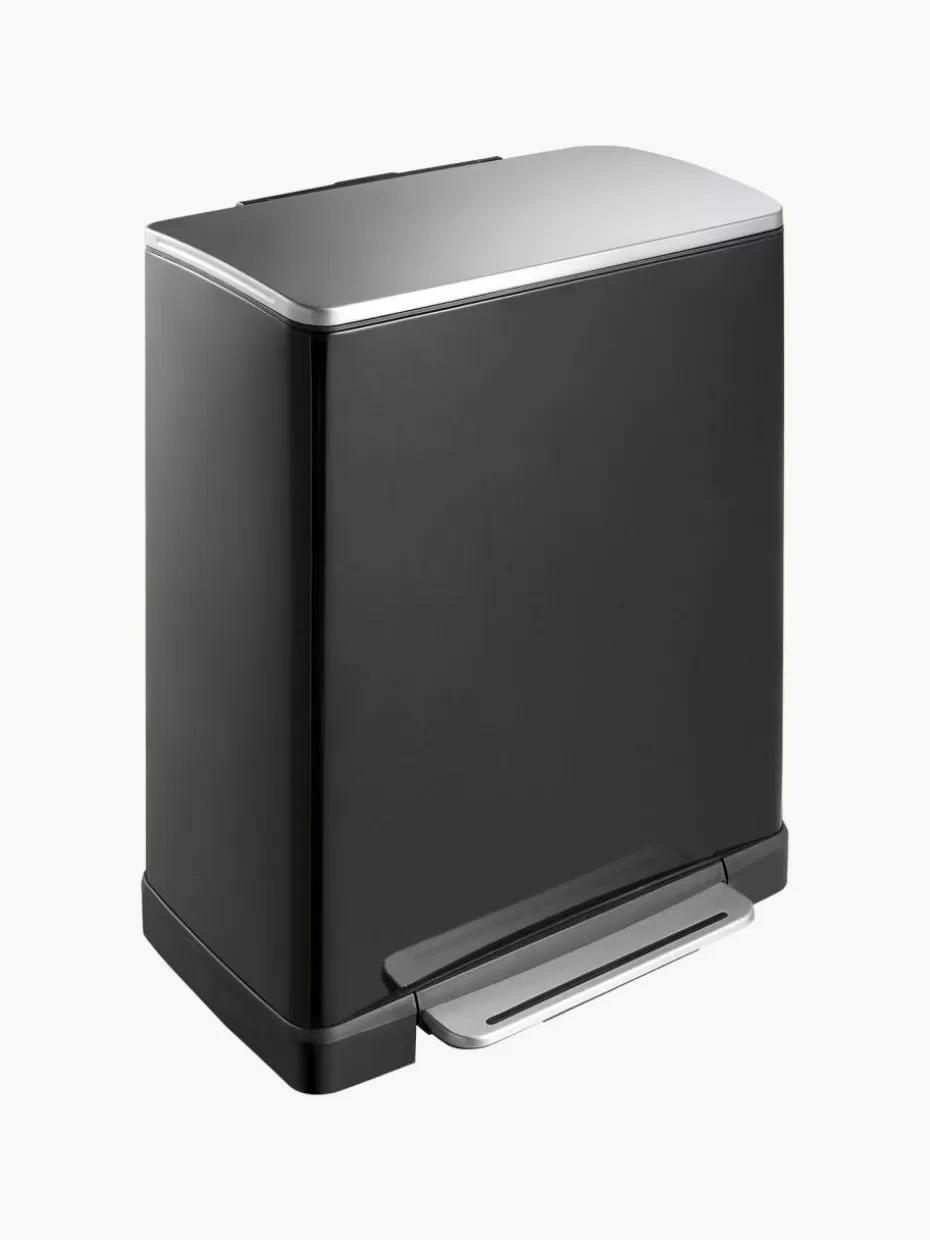 Küchenmülleimer-Westwing Abfalleimer Recycle E-Cube, 28 L + 18 L Schwarz, matt