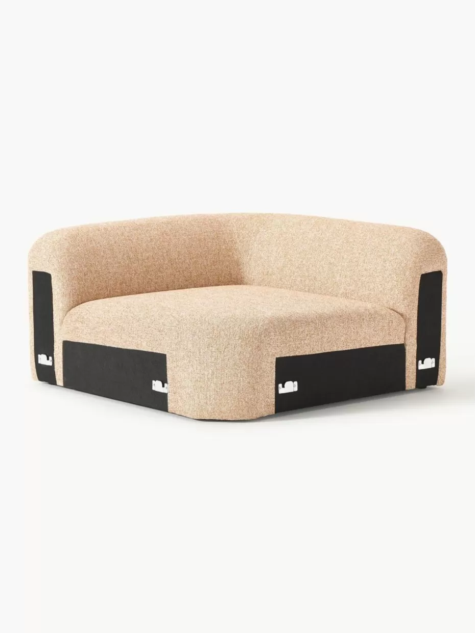 Sofas | Sofaserien-Westwing Collection Abgerundetes Eckmodul Wolke aus Bouclé Bouclé Orange
