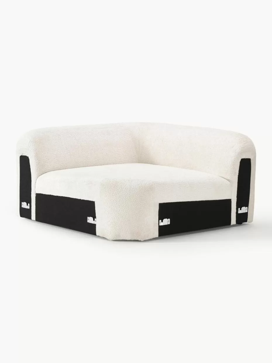 Sofas | Sofaserien-Westwing Collection Abgerundetes Eckmodul Wolke aus Teddy-Bouclé Teddy-Bouclé Off White