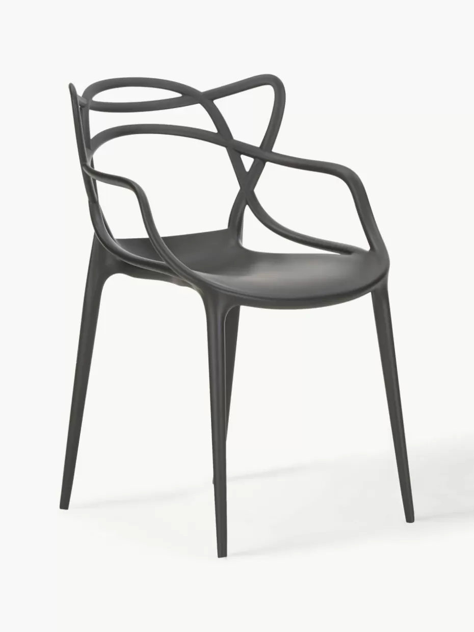 Stühle-Kartell Armlehnstühle Masters, 2 Stück Schwarz