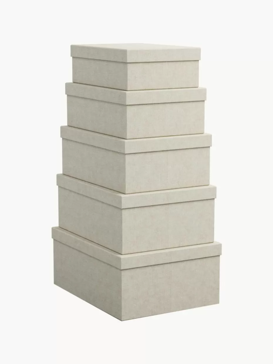 Boxen-Bigso Box of Sweden Aufbewahrungsboxen Joel, 5er-Set Hellbeige