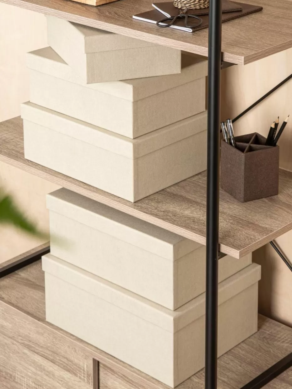Boxen-Bigso Box of Sweden Aufbewahrungsboxen Joel, 5er-Set Hellbeige