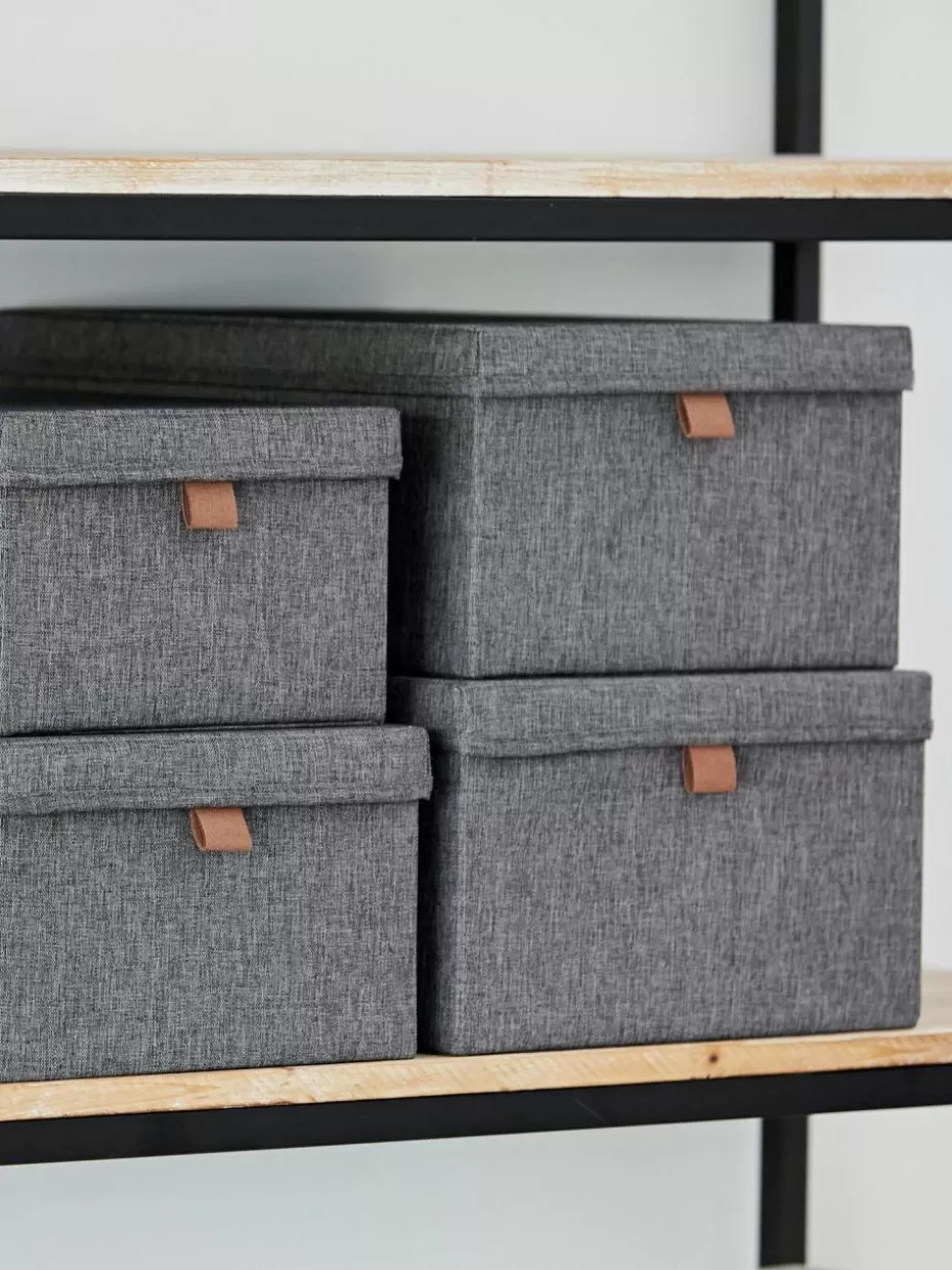 Boxen-Store It Aufbewahrungsboxen Premium, 5er-Set Dunkelgrau, Braun