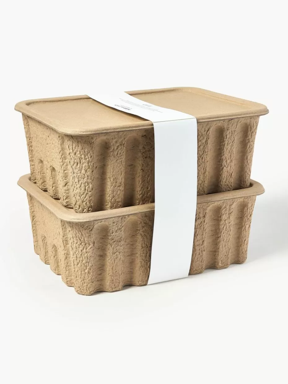 Boxen-ferm LIVING Aufbewahrungsboxen Pulp aus Papierzellstoff, T 30 cm, 2 Stück