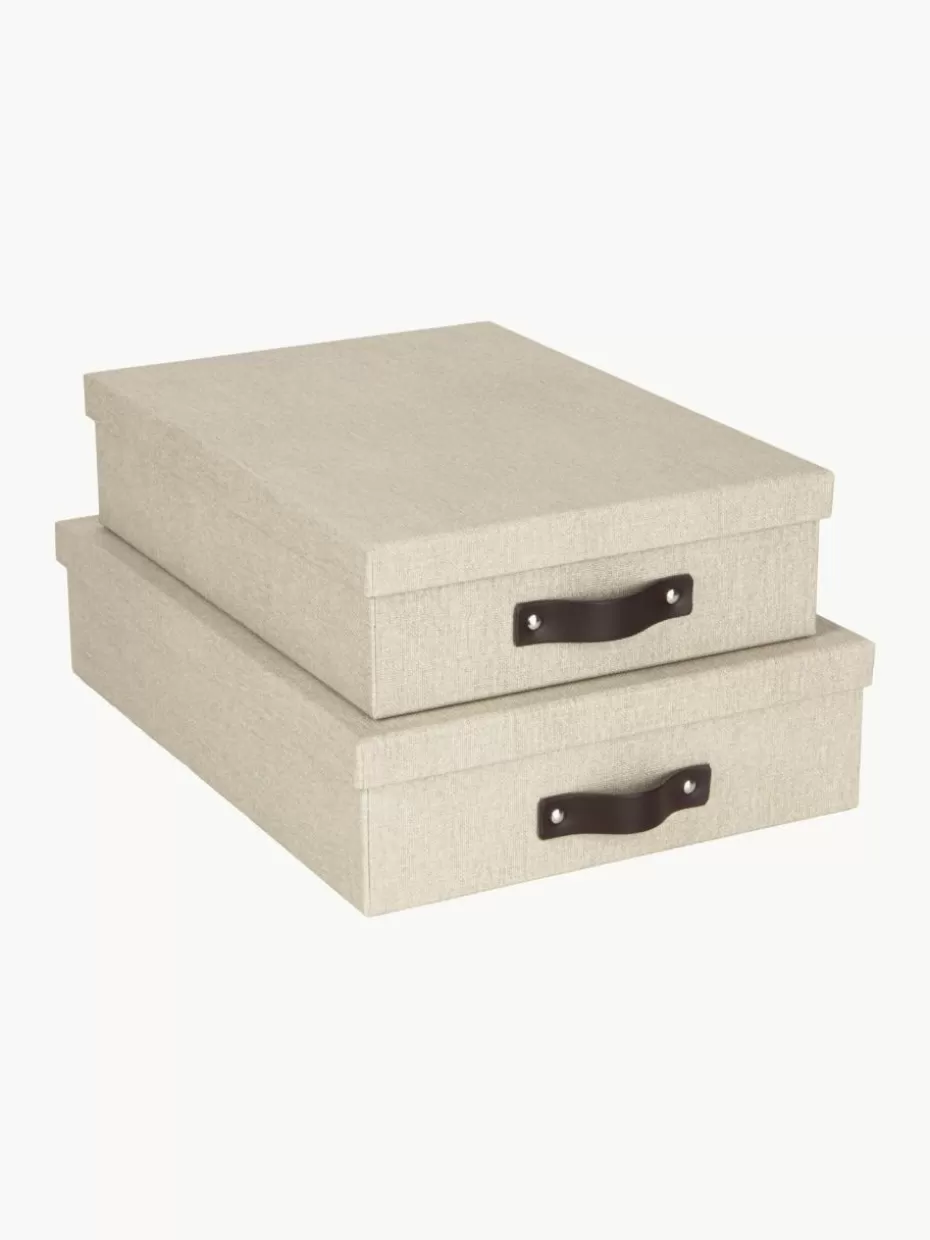 Boxen-Bigso Box of Sweden Aufbewahrungsboxen Rasmus, 2er-Set Hellbeige