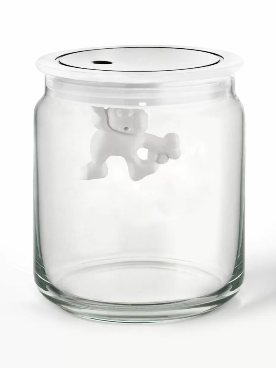 Küchenaufbewahrung-Alessi Aufbewahrungsdose Gianni, H 12 cm Weiß, Transparent