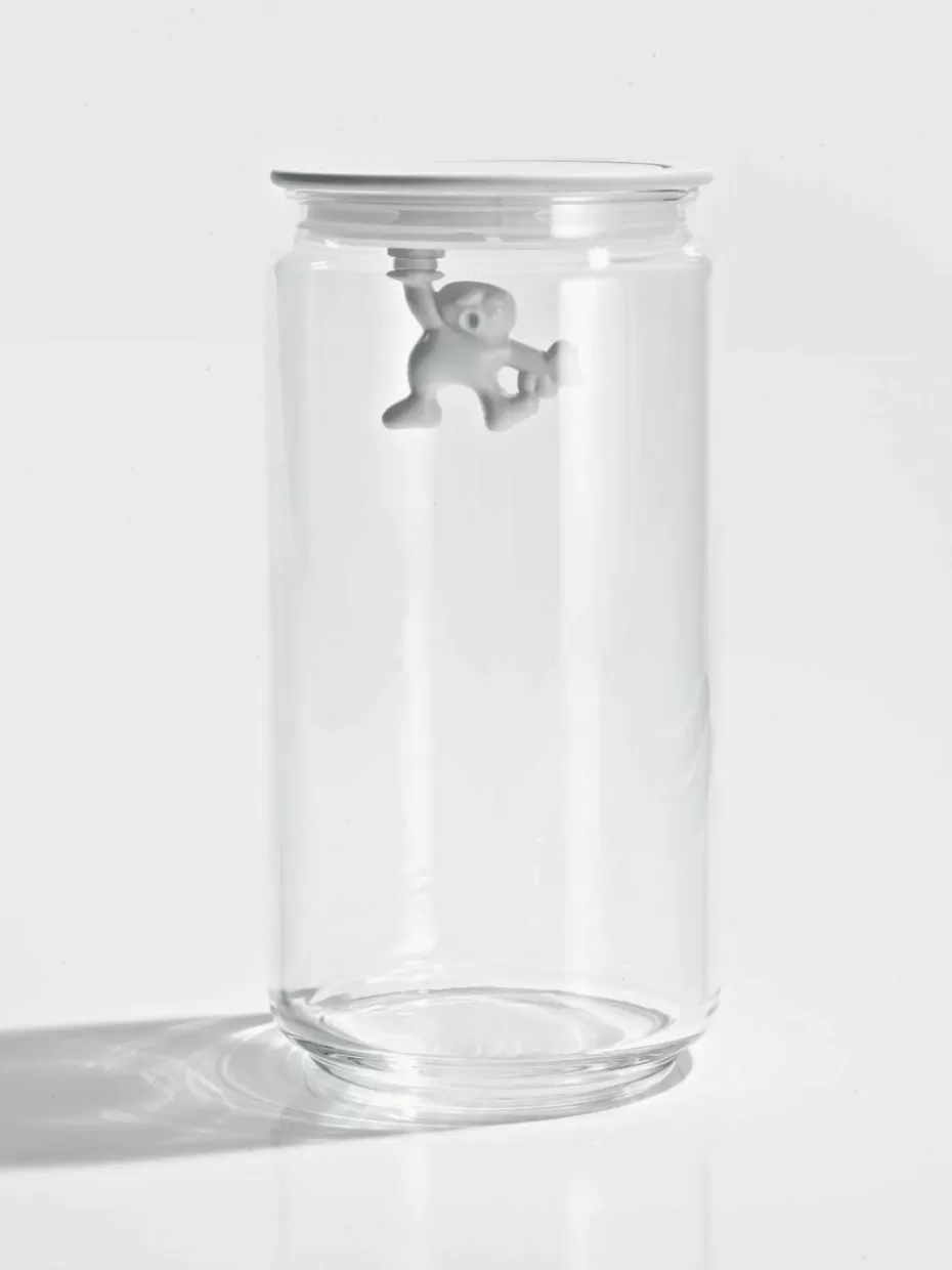 Küchenaufbewahrung-Alessi Aufbewahrungsdose Gianni, H 21 cm Weiß, Transparent