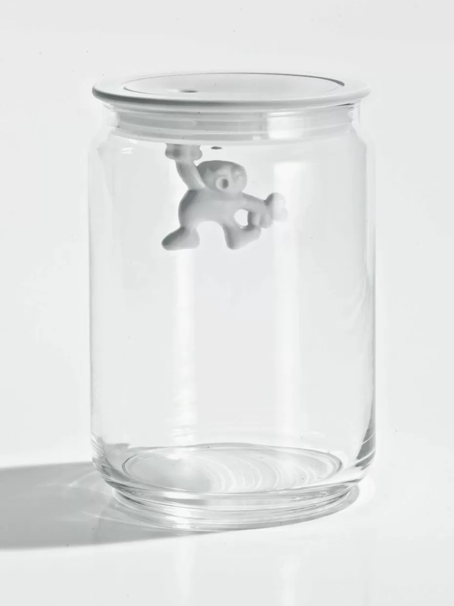 Küchenaufbewahrung-Alessi Aufbewahrungsdose Gianni, H 15 cm Weiß, Transparent