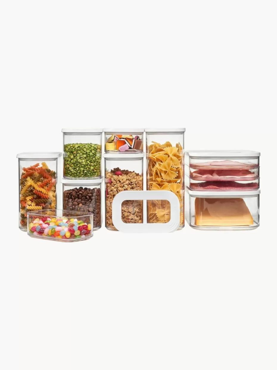 Küchenaufbewahrung-Mepal Aufbewahrungsdosen Modula, 9er-Set Weiß, Transparent