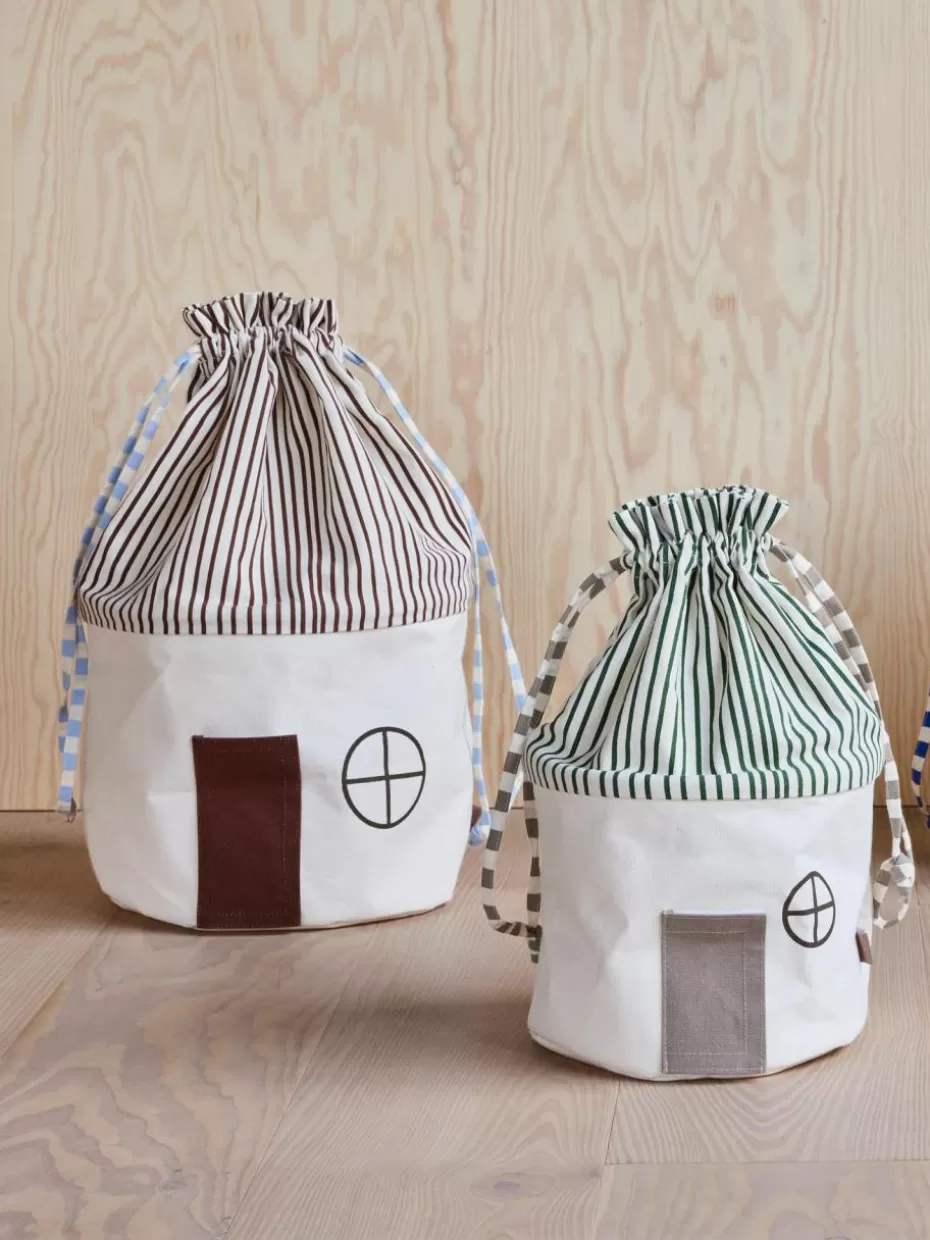 Aufbewahrung-Oyoy Living Design Aufbewahrungskorb Koya Hellbeige, Dunkelbraun, Hellblau