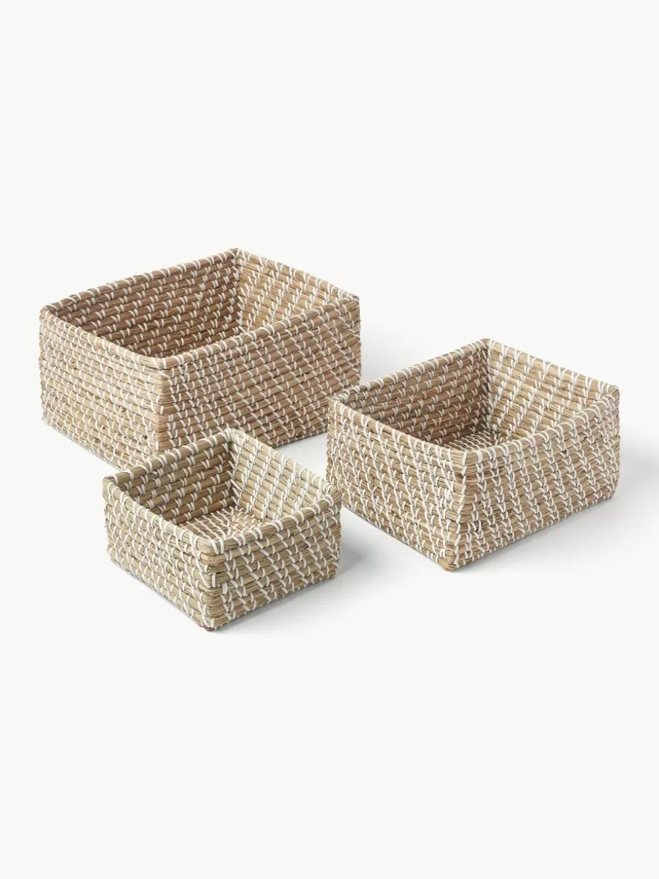 Boxen-Westwing Collection Aufbewahrungskörbe Aleya aus Seegras, 3er-Set Beige