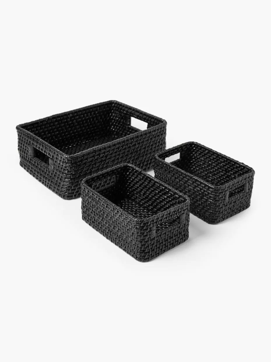 Boxen-Westwing Collection Aufbewahrungskörbe Lurdes, 3er-Set Schwarz