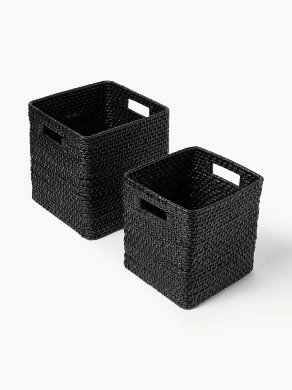 Boxen-Westwing Collection Aufbewahrungskörbe Lurdes, 2er-Set Schwarz