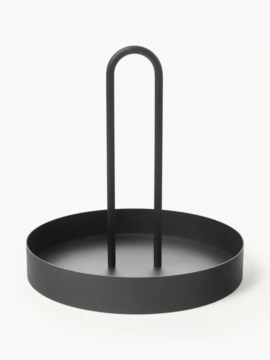 Dosen & Schmuckkästchen-ferm LIVING Aufbewahrungstablett Grib aus Metall Schwarz