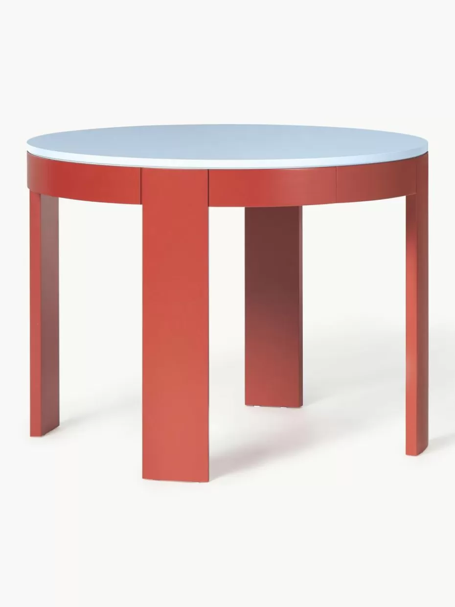 Esstische-Westwing Collection Ausziehbarer Esstisch Samos, 100 - 140 x 75 cm Hellblau, Rot