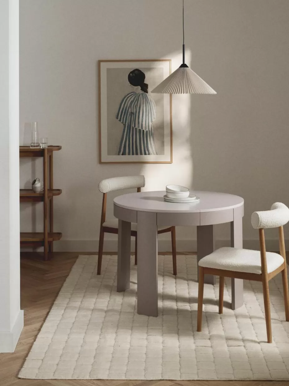Esstische-Westwing Collection Ausziehbarer Esstisch Samos, 100 - 140 x 75 cm Hellbeige, Beige