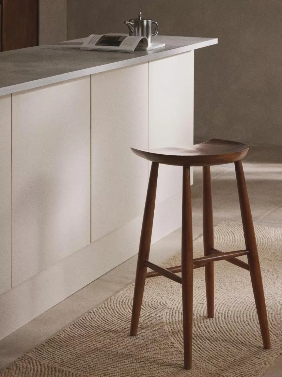 Barhocker-Westwing Collection Barhocker Nino aus Mangoholz Mangoholz, braun lackiert
