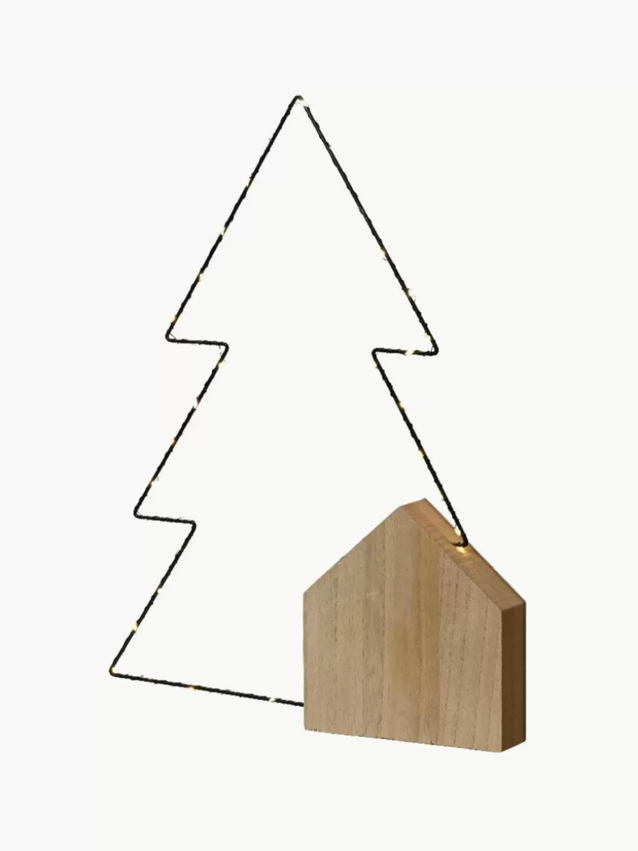 Weihnachtsbeleuchtung-Westwing Batteriebetriebener LED-Tannenbaum Leslie mit Timerfunktion