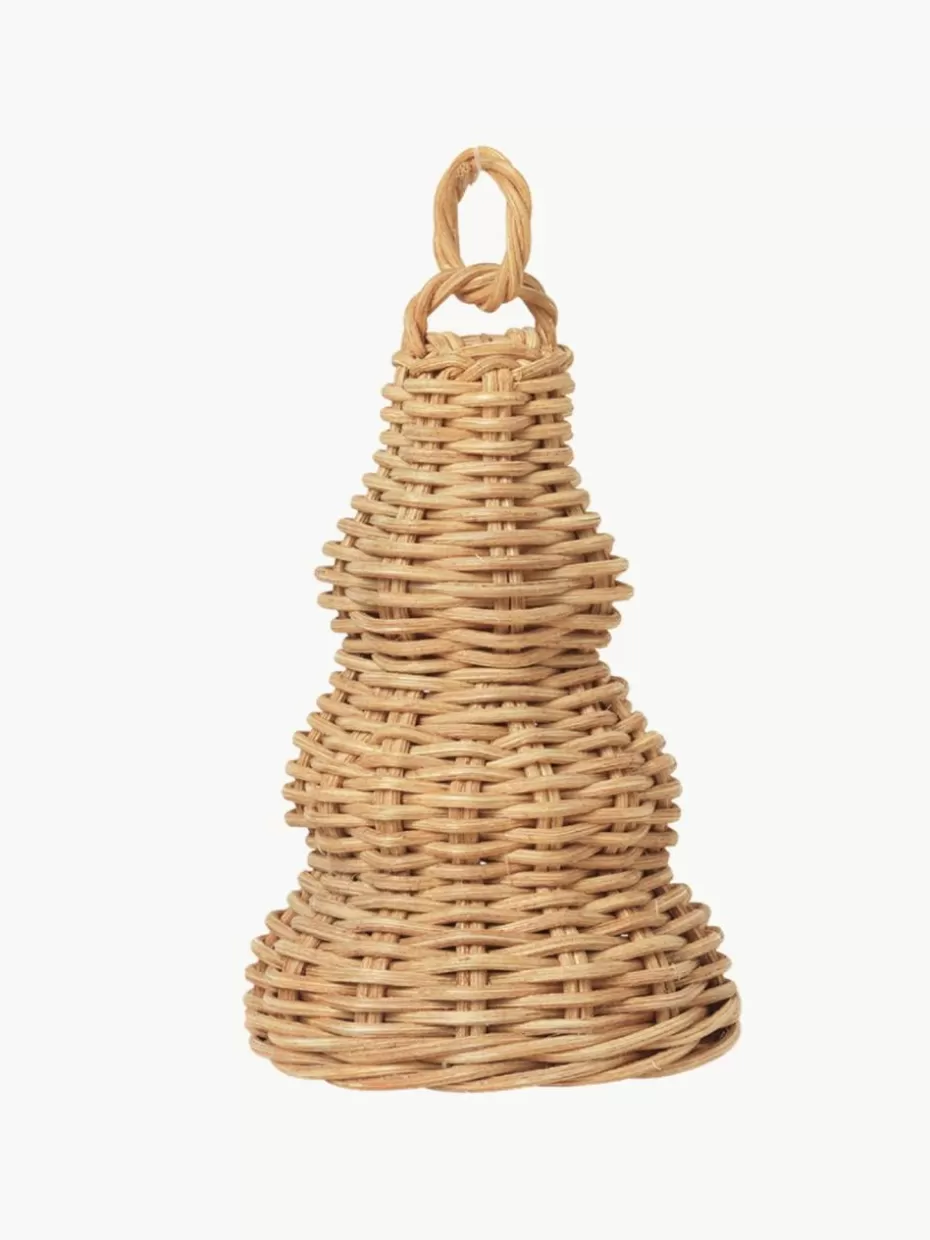 Weihnachtskugeln & Baumanhänger-ferm LIVING Baumanhänger Bell aus Rattan, 2 Stück