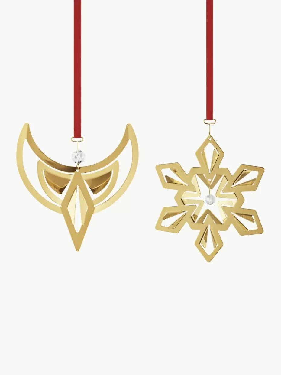 Weihnachtskugeln & Baumanhänger | Romantische Details-Georg Jensen Baumanhänger CC mit 18-karätigem Gold, 2er-Set