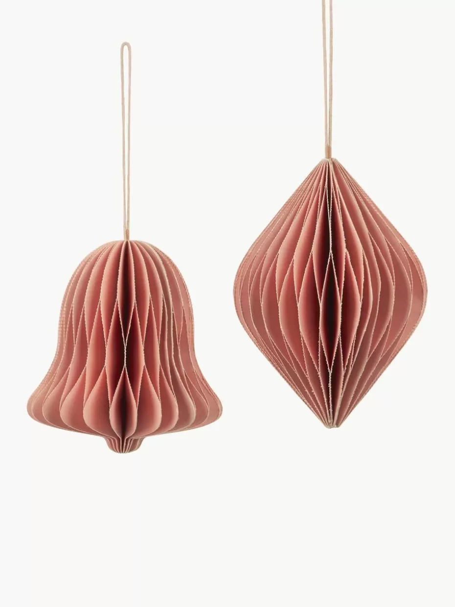 Weihnachtskugeln & Baumanhänger-Broste Copenhagen Baumanhänger Christmas Mix, 2er-Set Altrosa