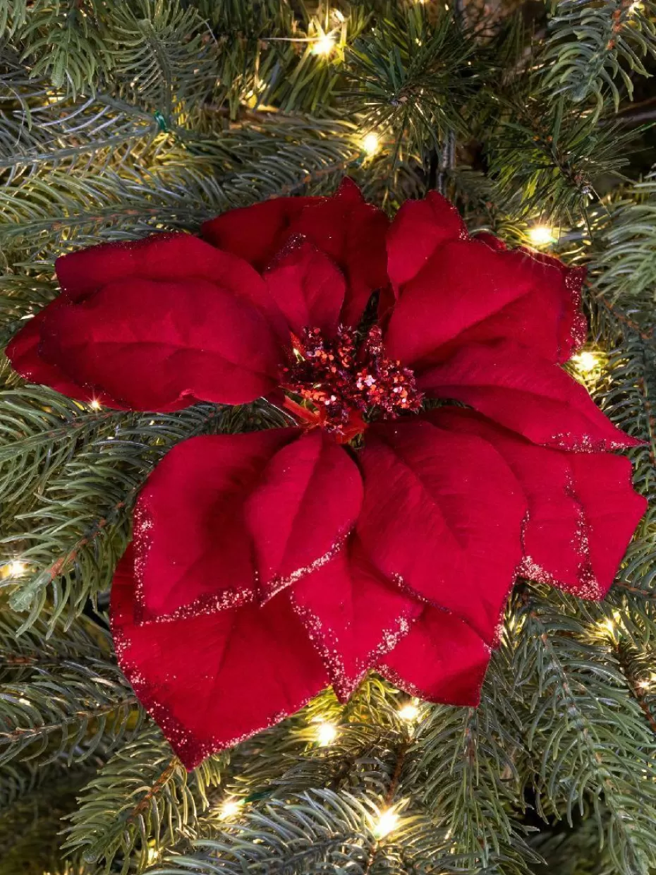 Weihnachtskugeln & Baumanhänger-Westwing Baumanhänger Poinsettia, 2 Stück