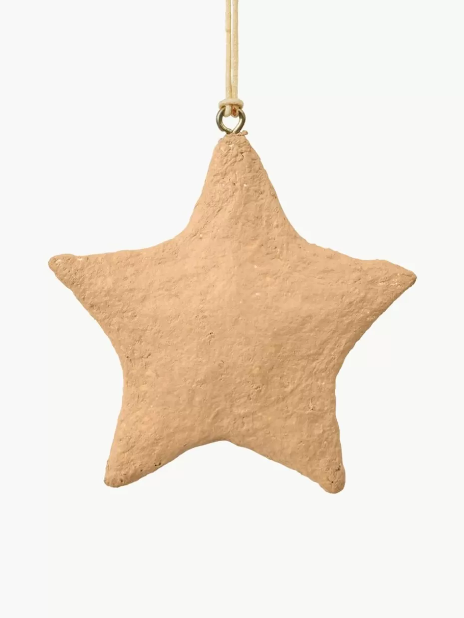 Weihnachtskugeln & Baumanhänger-Broste Copenhagen Baumanhänger Pulp, 4 Stück Beige