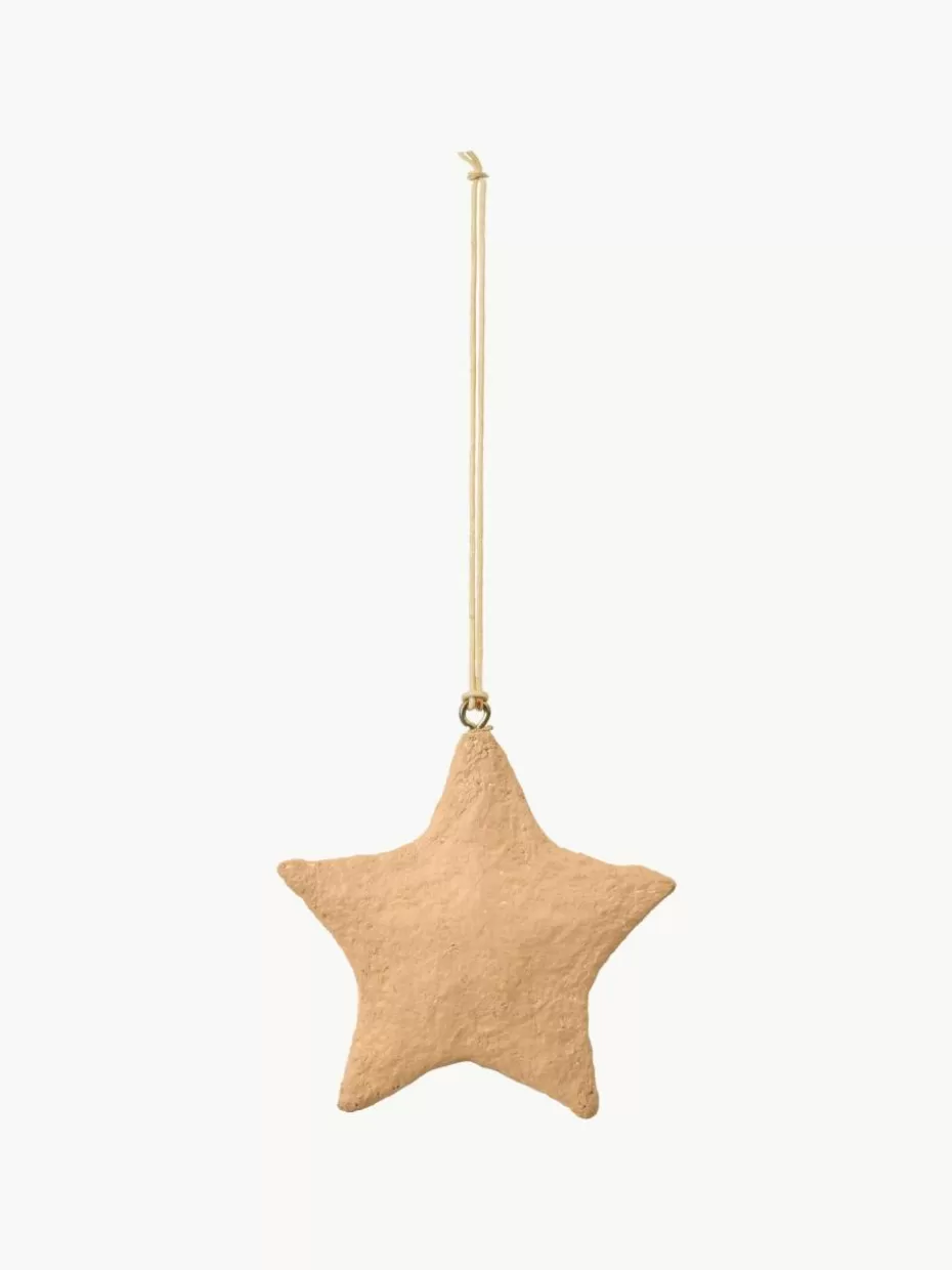 Weihnachtskugeln & Baumanhänger-Broste Copenhagen Baumanhänger Pulp, 4 Stück Beige