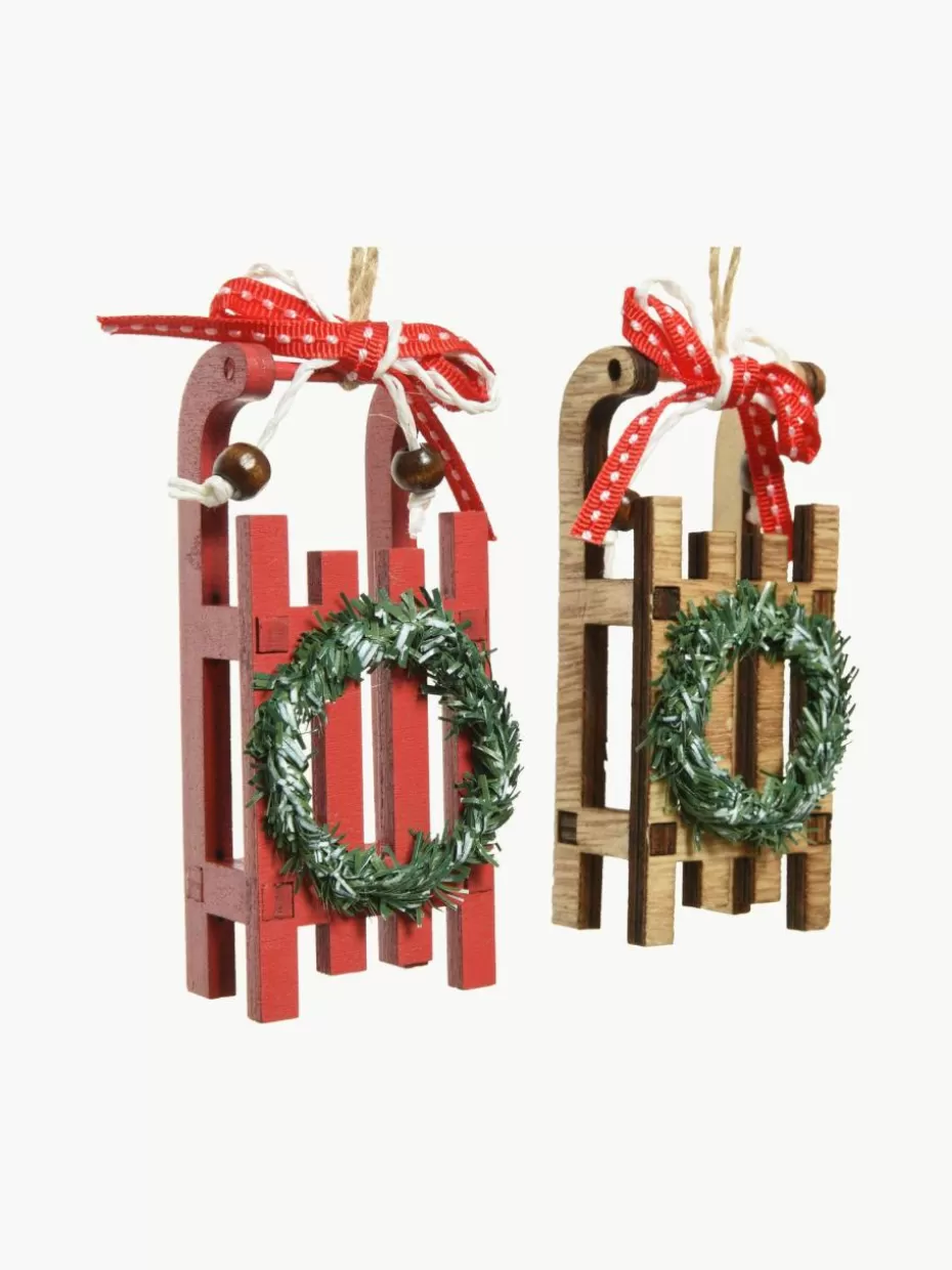 Weihnachtskugeln & Baumanhänger-Westwing Baumanhänger Sleds, 2er-Set