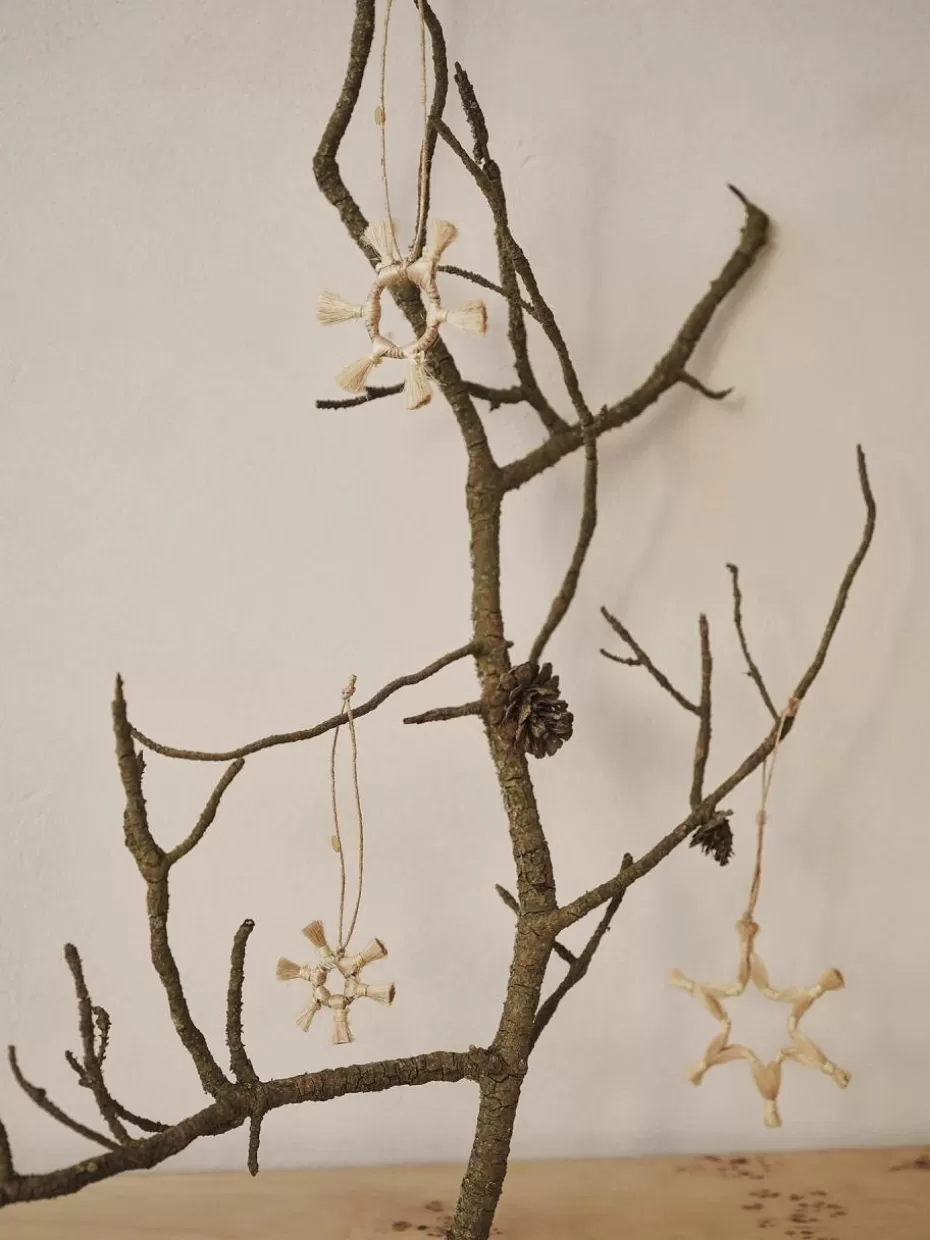 Weihnachtskugeln & Baumanhänger | Nordic Celebrations-ferm LIVING Baumanhänger Stars aus Jute, 3er-Set