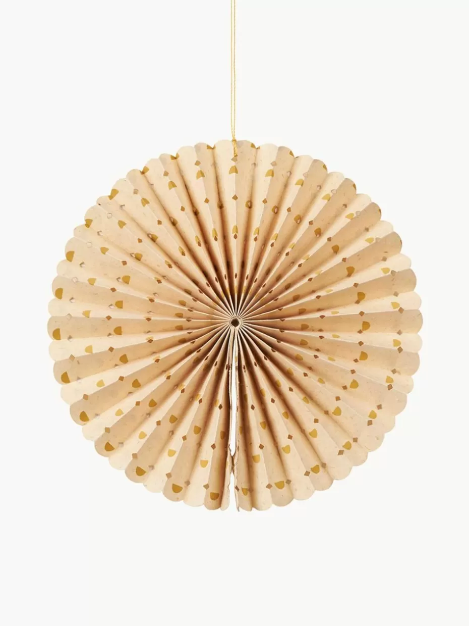 Weihnachtskugeln & Baumanhänger-Broste Copenhagen Baumanhänger Stella, 6 Stück Hellbeige, Senfgelb