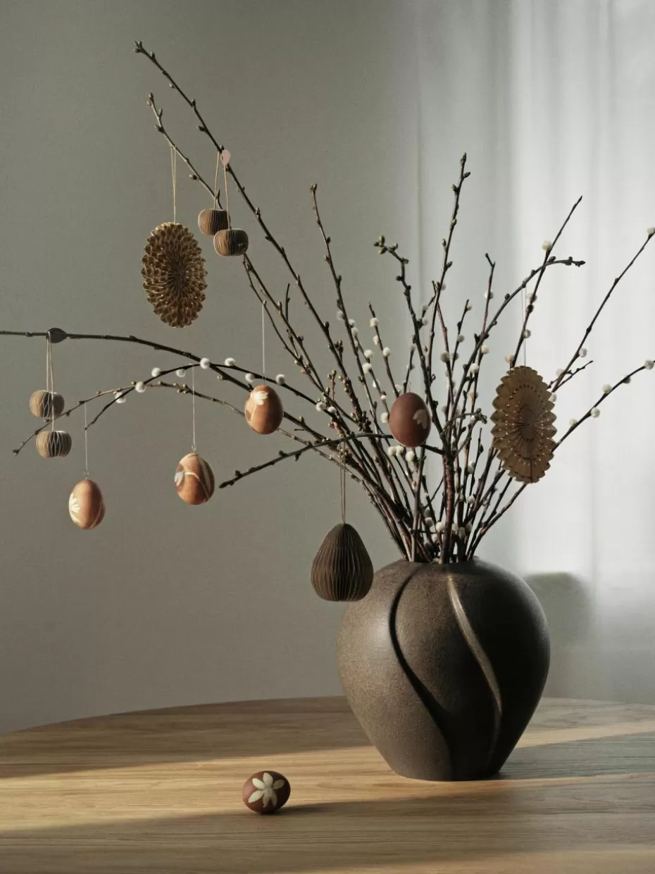 Weihnachtskugeln & Baumanhänger-Broste Copenhagen Baumanhänger Stella, 6 Stück Hellbeige, Hellbraun, Dunkelgrün