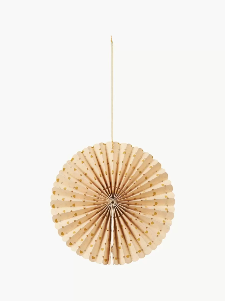 Weihnachtskugeln & Baumanhänger-Broste Copenhagen Baumanhänger Stella, 6 Stück Hellbeige, Senfgelb
