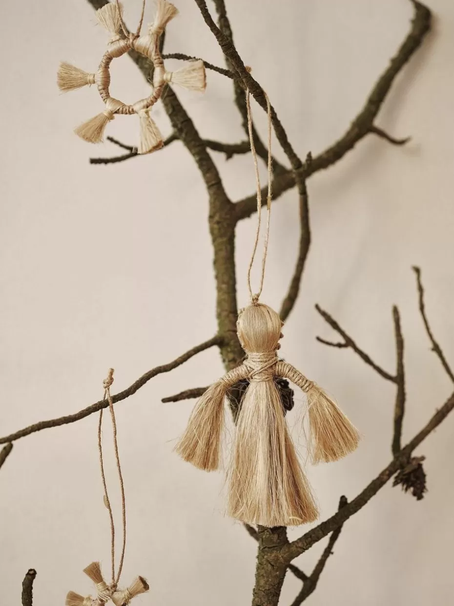 Weihnachtskugeln & Baumanhänger | Nordic Celebrations-ferm LIVING Baumanhänger Wing aus Jute, 2er-Set