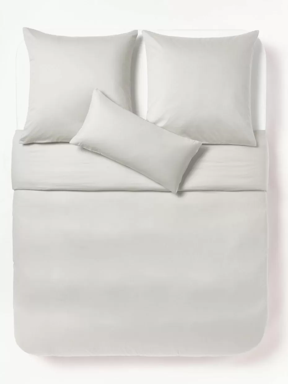 Bettwäsche-Westwing Collection Baumwollsatin-Bettdeckenbezug Comfort Hellgrau
