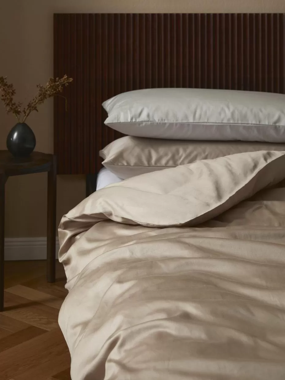 Bettwäsche-Westwing Collection Baumwollsatin-Bettdeckenbezug Comfort Beige