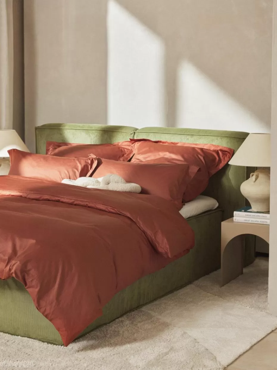 Bettwäsche-Westwing Collection Baumwollsatin-Bettdeckenbezug Premium Terrakotta
