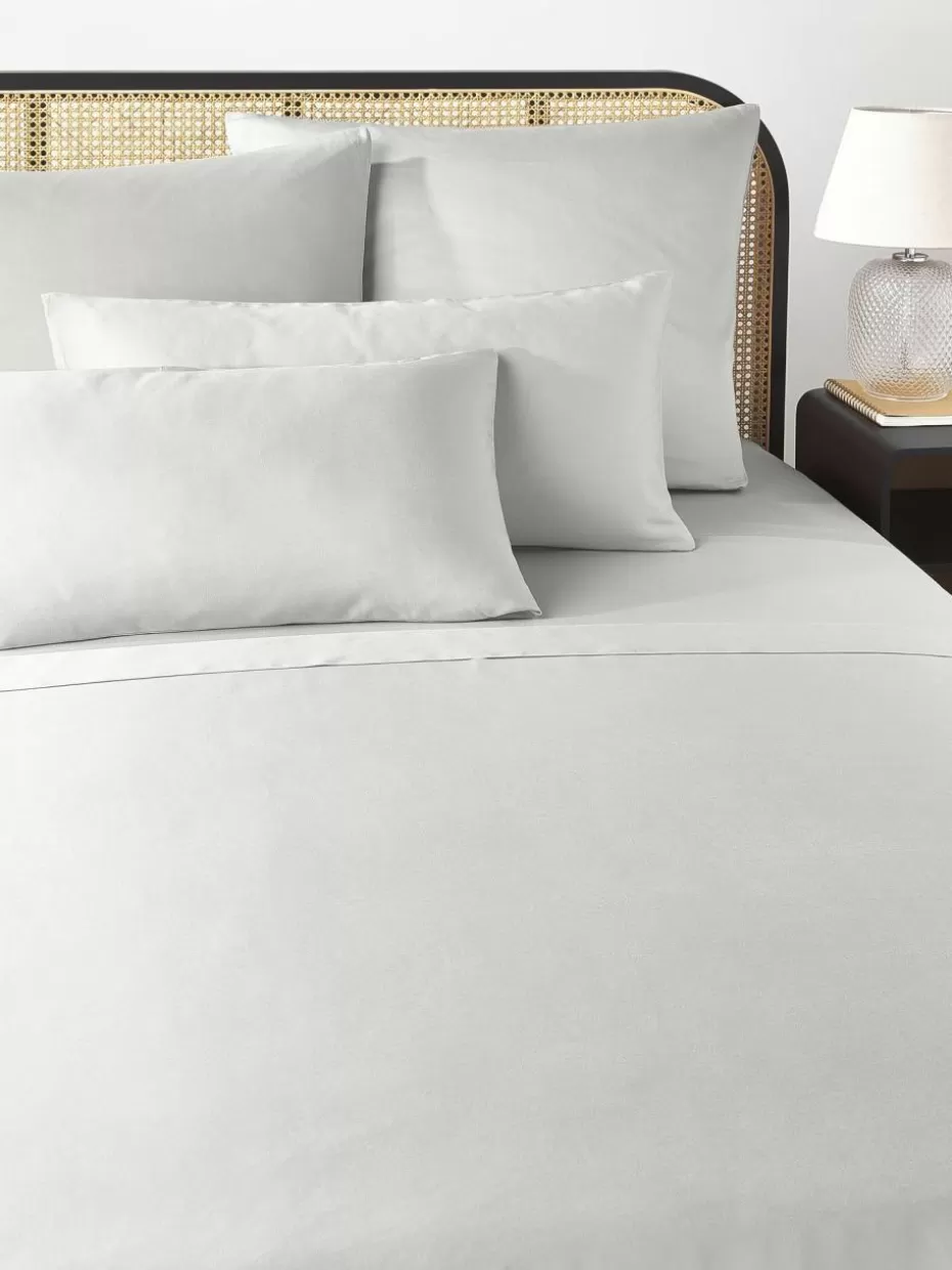 Betttücher-Westwing Collection Baumwollsatin-Betttuch Comfort Hellgrau