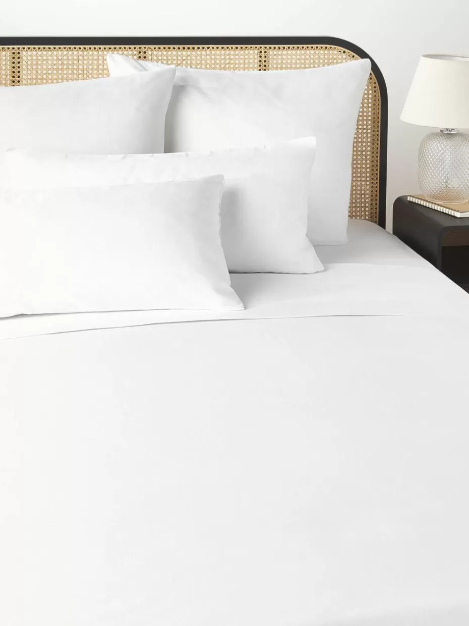 Betttücher-Westwing Collection Baumwollsatin-Betttuch Comfort Weiß