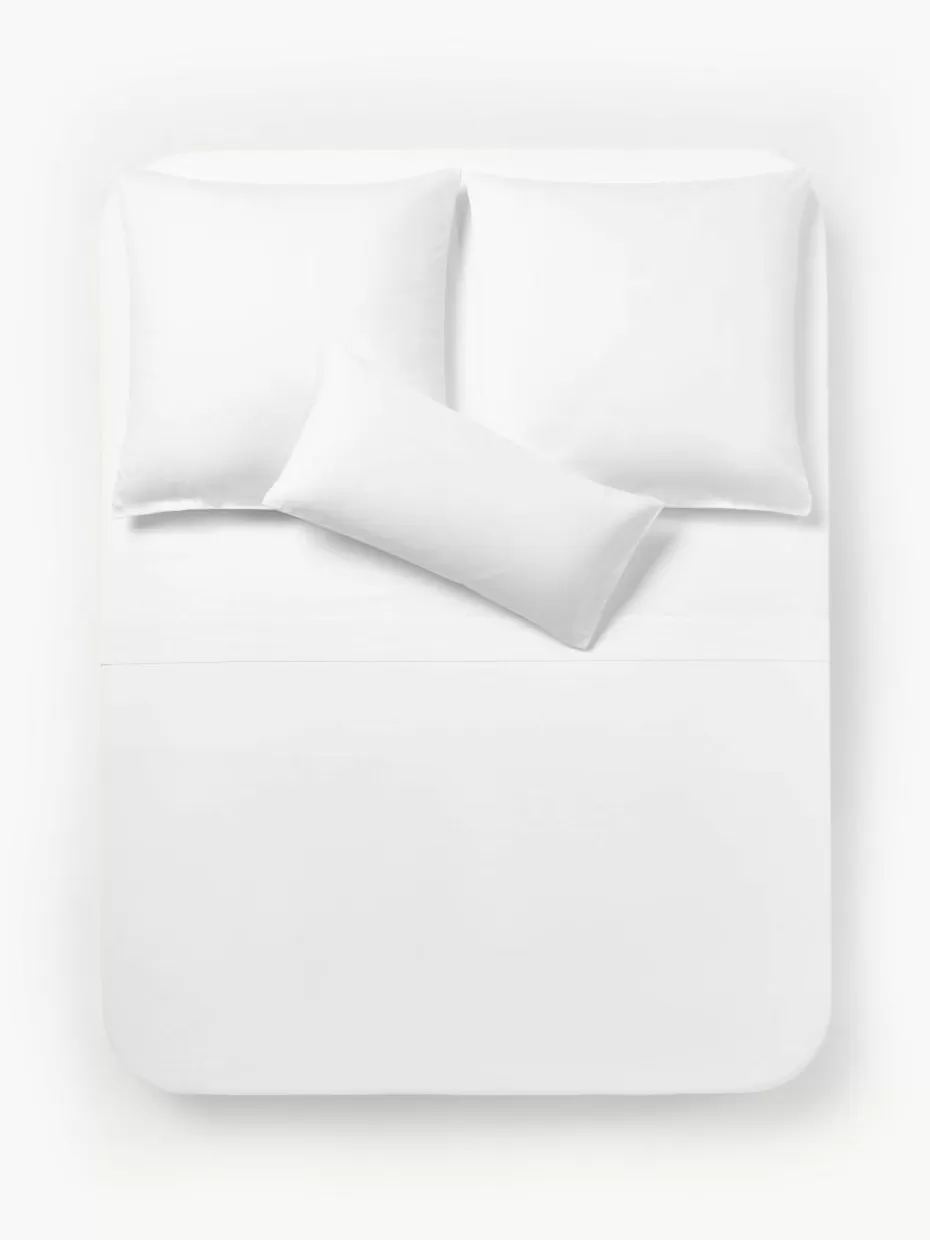 Betttücher-Westwing Collection Baumwollsatin-Betttuch Comfort Weiß