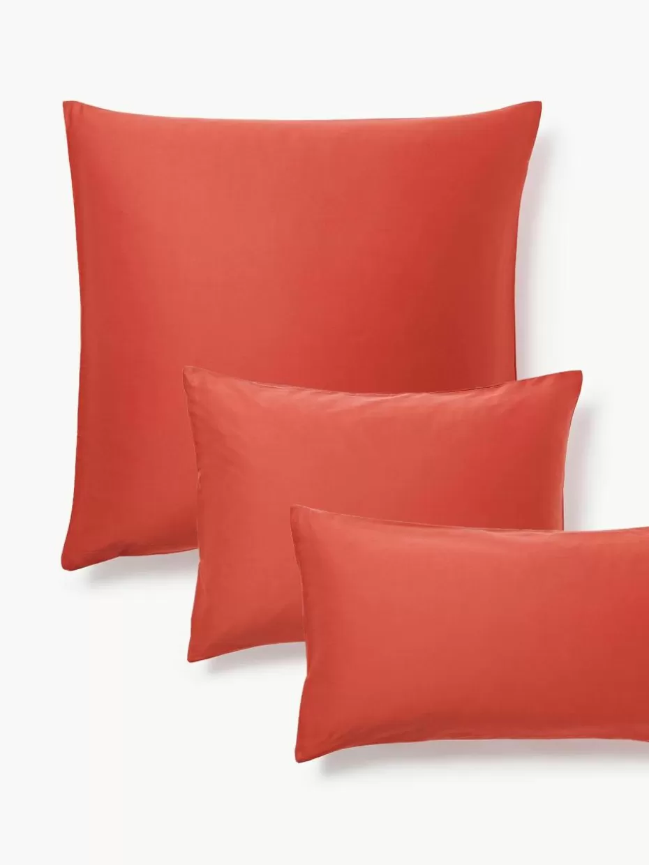 Kopfkissenbezüge-Westwing Collection Baumwollsatin-Kopfkissenbezug Comfort Rostrot