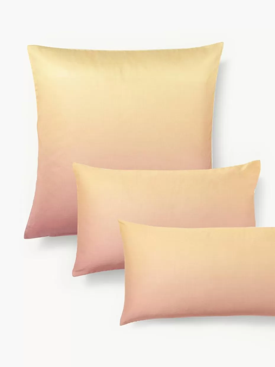 Kopfkissenbezüge-Westwing Collection Baumwollsatin-Kopfkissenbezug mit Farbverlauf Jania Rosa- und Gelbtöne