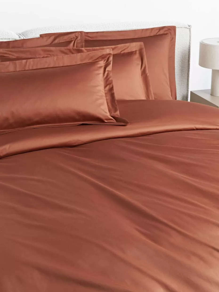 Kopfkissenbezüge-Westwing Collection Baumwollsatin-Kopfkissenbezug Premium Terrakotta