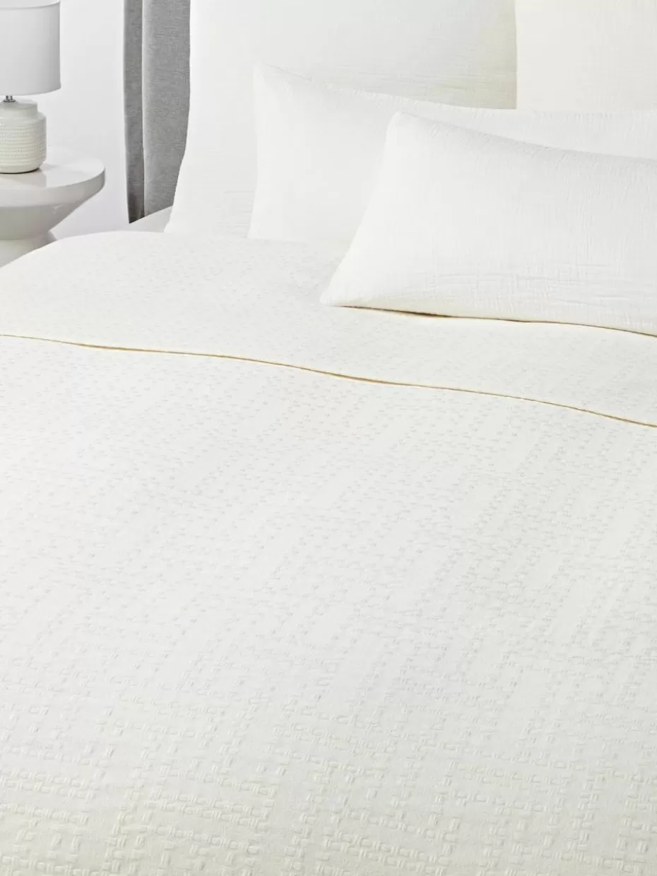 Tagesdecken & Bettüberwürfe-Westwing Collection Baumwoll-Tagesdecke Lazlo Off White