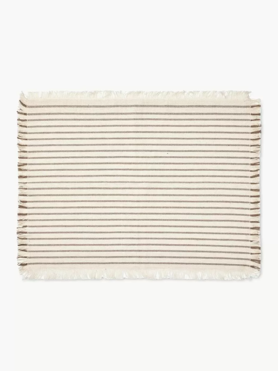 Tischsets | Tischsets-Broste Copenhagen Baumwoll-Tischsets Elouise mit Fransen, 2 Stück