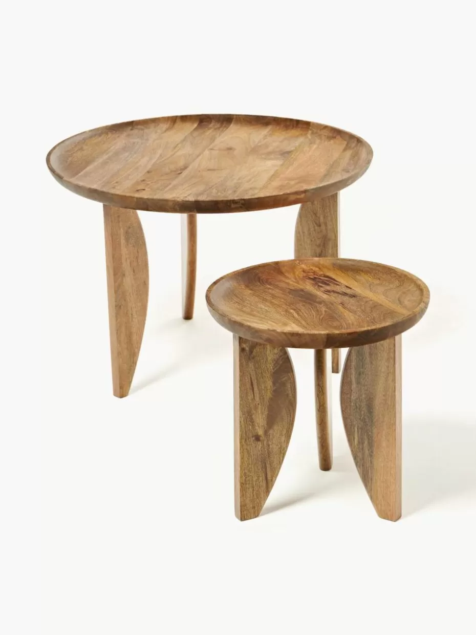 Beistelltische-Westwing Beistelltische Ella aus Mangoholz, 2er-Set