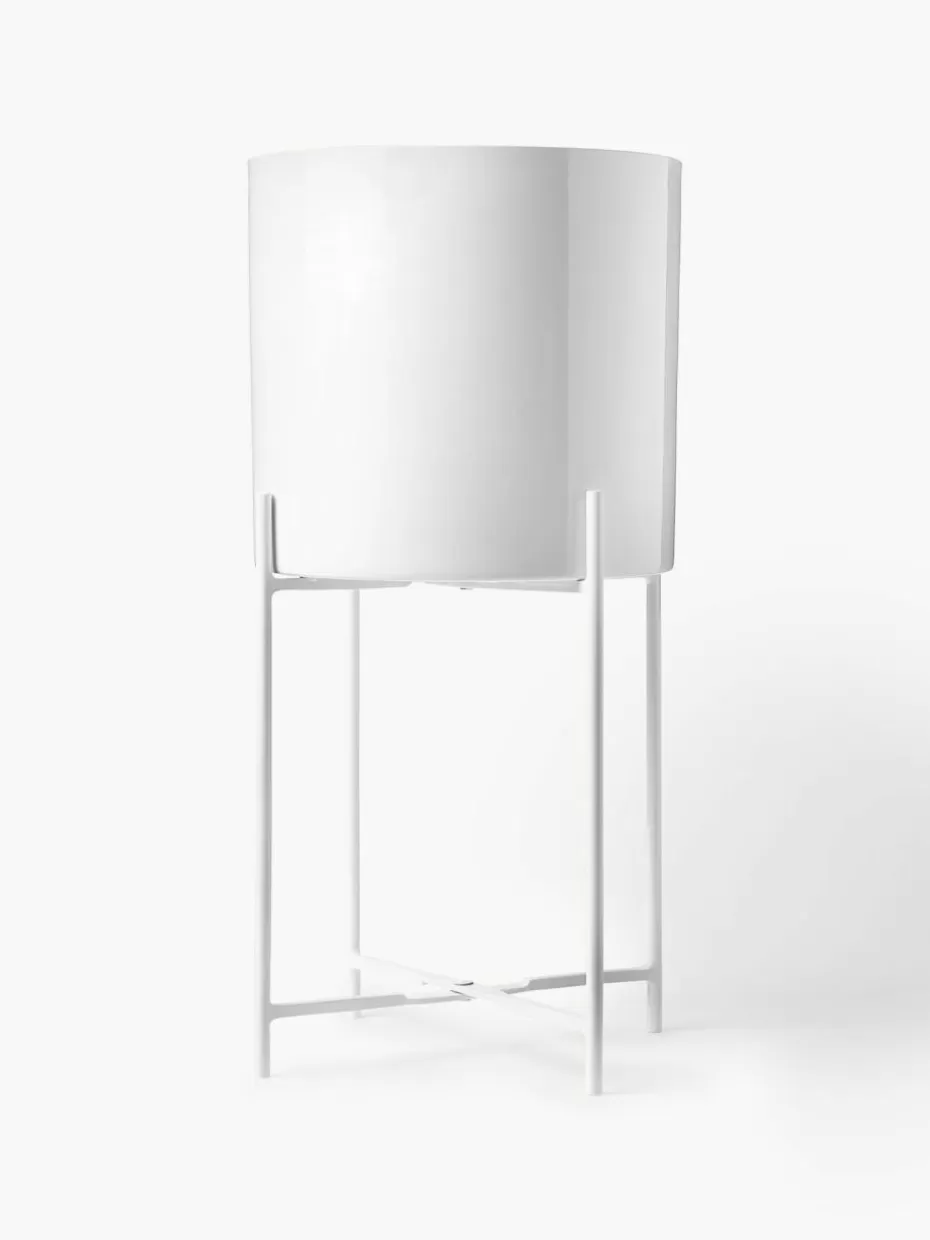 Blumentöpfe-Westwing Collection Übertöpfe Mina aus Metall, 2er-Set Weiß