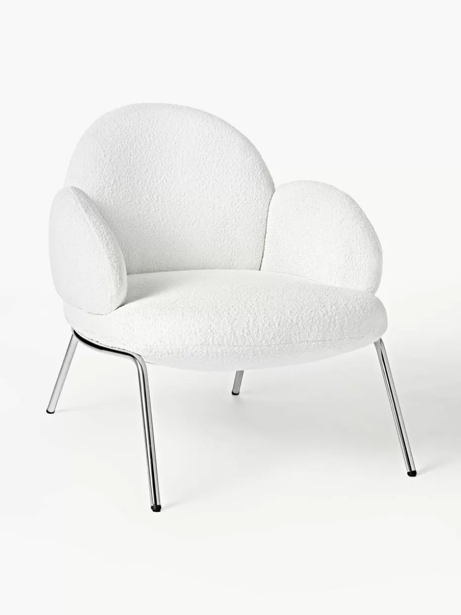 Sessel-Westwing Collection Bouclé-Cocktailsessel Luan mit Metall-Füßen