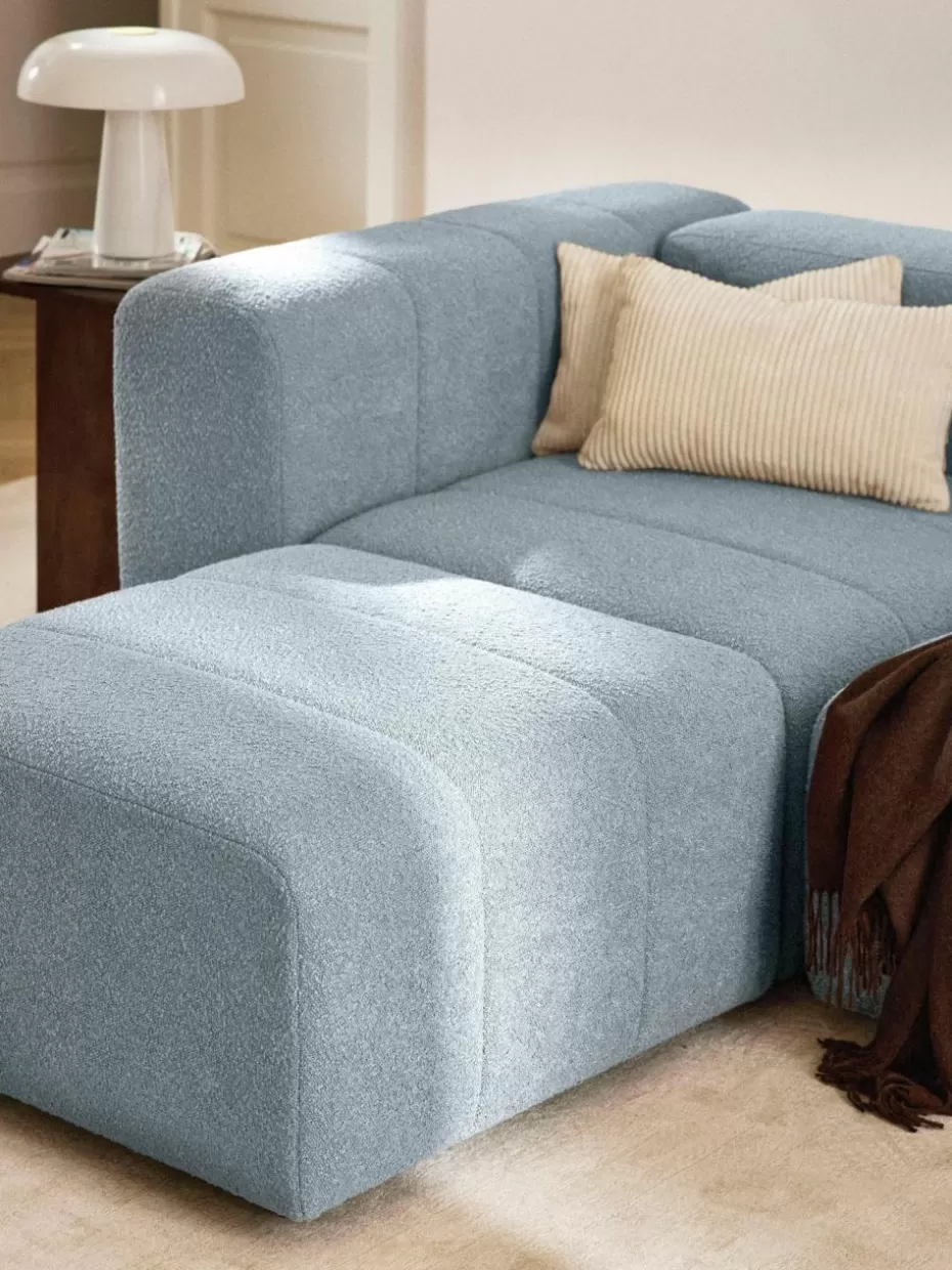 Sofaserien-Westwing Collection Bouclé-Eckmodul Lena Bouclé Hellblau